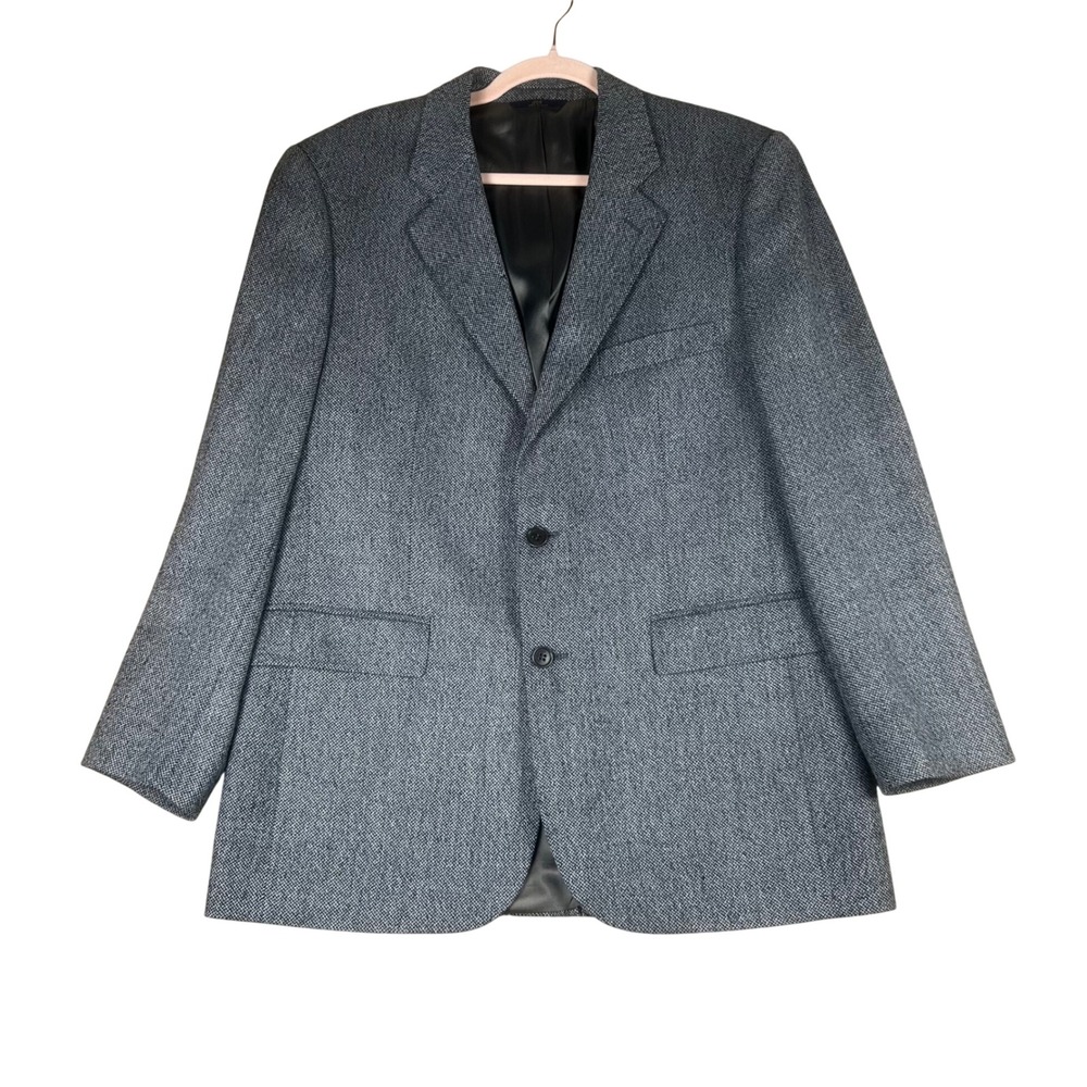 Brooks Brothers 346 Mens Gray Herringbone Two Button Blazer Sport Coat Jacket‎